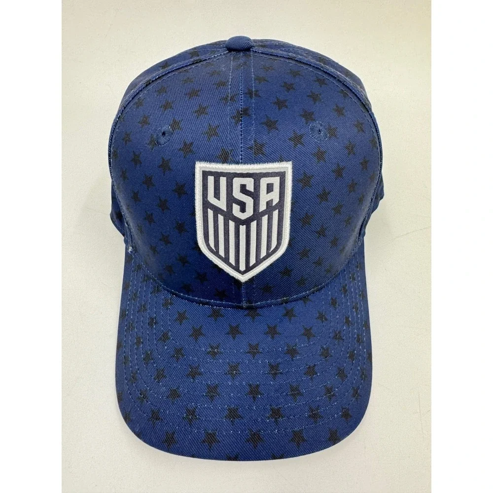 Nike USA Soccer National Team Rise Cap Navy Blue Star Print Snapback Hat OSFM